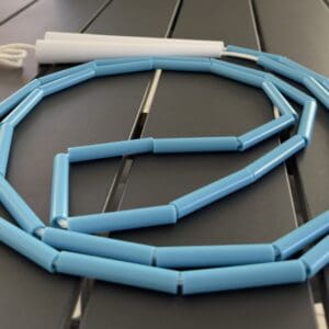 Beaded Skipping Ropes ~ Light Blue - Long handles