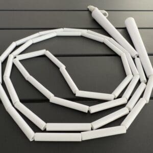 Beaded Skipping Ropes ~ White - Long handles